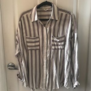 Striped button-down